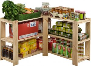 Wamar-Sosenka MAXI Regał Narożny Drewniany 64x85x30 cm 3 Półki ażurowe Surowy Drewno sosnowe MAXI-2ZA+ 4