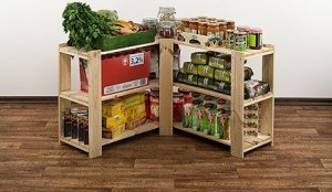 Wamar-Sosenka MAXI Regał Narożny Drewniany 64x85x30 cm 3 Półki ażurowe Surowy Drewno sosnowe MAXI-2ZA+ 5