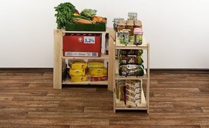 Wamar-Sosenka MAXI Regał Narożny Drewniany 64x85x30 cm 3 Półki ażurowe Surowy Drewno sosnowe MAXI-2ZA+ 6