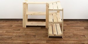 Wamar-Sosenka MAXI Regał Narożny Drewniany 64x85x30 cm 3 Półki ażurowe Surowy Drewno sosnowe MAXI-2ZA+ 7