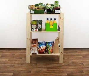 Wamar-Sosenka MAXI Regał Drewniany 115x80x50 cm 3 Półki ażurowe Surowe drewno sosnowe MAXI-3MA 3