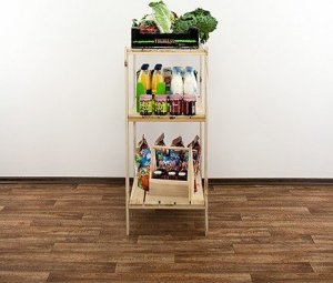 Wamar-Sosenka MAXI Regał Drewniany 115x80x50 cm 3 Półki ażurowe Surowe drewno sosnowe MAXI-3MA 10