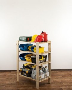 Wamar-Sosenka MAXI Regał Drewniany 115x80x50 cm 4 Półki ażurowe Surowy Drewno sosnowe MAXI-3MA+ 11