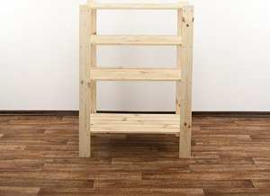 Wamar-Sosenka MAXI Regał Drewniany 115x80x50 cm 4 Półki ażurowe Surowy Drewno sosnowe MAXI-3MA+ 2