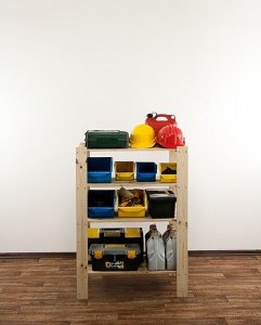 Wamar-Sosenka MAXI Regał Drewniany 115x80x50 cm 4 Półki ażurowe Surowy Drewno sosnowe MAXI-3MA+ 3