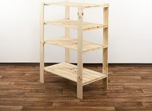 Wamar-Sosenka MAXI Regał Drewniany 115x80x50 cm 4 Półki ażurowe Surowy Drewno sosnowe MAXI-3MA+ 4