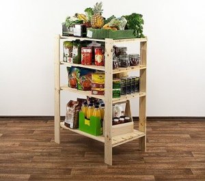 Wamar-Sosenka MAXI Regał Drewniany 115x80x50 cm 4 Półki ażurowe Surowy Drewno sosnowe MAXI-3MA+ 8