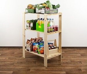 Wamar-Sosenka MAXI Regał Drewniany 115x80x50 cm 3 Półki pełne Surowy Drewno sosnowe MAXI-3MP 12