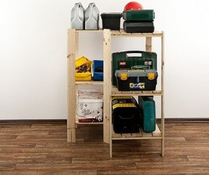 Wamar-Sosenka MAXI Regał Narożny Drewniany 115x85x50 cm 3 Półki ażurowe Surowy Drewno sosnowe Naturalny MAXI-3WA / Wamar-Sosenka 3