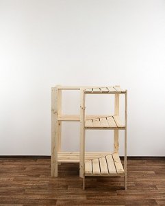 Wamar-Sosenka MAXI Regał Narożny Drewniany 115x85x50 cm 3 Półki ażurowe Surowy Drewno sosnowe Naturalny MAXI-3WA / Wamar-Sosenka 4