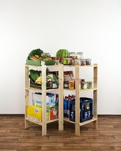 Wamar-Sosenka MAXI Regał Narożny Drewniany 115x85x50 cm 3 Półki ażurowe Surowy Drewno sosnowe Naturalny MAXI-3WA / Wamar-Sosenka 6