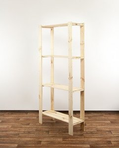 Wamar-Sosenka MAXI Regał Drewniany 166,4x80x30 cm 4 Półki ażurowe Surowe drewno sosnowe MAXI-4LA 5