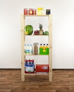 Wamar-Sosenka MAXI Regał Drewniany 166,4x80x30 cm 4 Półki ażurowe Surowe drewno sosnowe MAXI-4LA 9