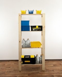 Wamar-Sosenka MAXI Regał Drewniany 166,4x80x30 cm 4 Półki ażurowe Surowe drewno sosnowe MAXI-4LA 10