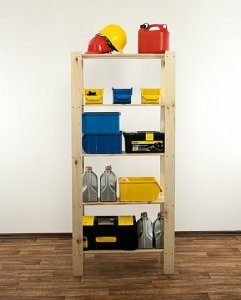 Wamar-Sosenka MAXI Regał Drewniany 166,4x80x30 cm 5 Półek ażurowych Surowy Drewno sosnowe MAXI-4LA+ 5