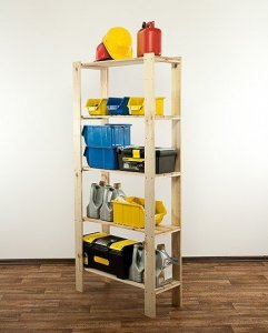 Wamar-Sosenka MAXI Regał Drewniany 166,4x80x30 cm 5 Półek ażurowych Surowy Drewno sosnowe MAXI-4LA+ 6