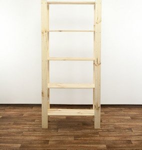 Wamar-Sosenka MAXI Regał Drewniany 166,4x80x30 cm 5 Półek ażurowych Surowy Drewno sosnowe MAXI-4LA+ 8