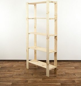 Wamar-Sosenka MAXI Regał Drewniany 166,4x80x30 cm 5 Półek ażurowych Surowy Drewno sosnowe MAXI-4LA+ 9