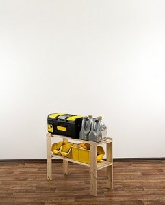 Wamar-Sosenka MAXI Regał Drewniany 64x80x30 cm 2 Półki ażurowe Surowy Drewno sosnowe MAXI-2LA 11