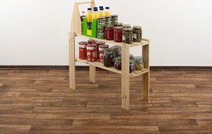 Wamar-Sosenka MAXI Regał Drewniany 64x80x30 cm 2 Półki ażurowe Surowy Drewno sosnowe MAXI-2LA 7