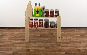 Wamar-Sosenka MAXI Regał Drewniany 64x80x30 cm 2 Półki ażurowe Surowy Drewno sosnowe MAXI-2LA 8