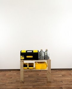 Wamar-Sosenka MAXI Regał Drewniany 64x80x30 cm 2 Półki ażurowe Surowy Drewno sosnowe MAXI-2LA 9