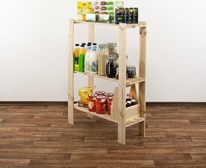 Wamar-Sosenka MAXI Surowy Regał Drewniany 115x80x30 cm 3 Półki ażurowe Drewno sosnowe MAXI-3LA 11