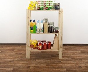 Wamar-Sosenka MAXI Surowy Regał Drewniany 115x80x30 cm 3 Półki ażurowe Drewno sosnowe MAXI-3LA 3