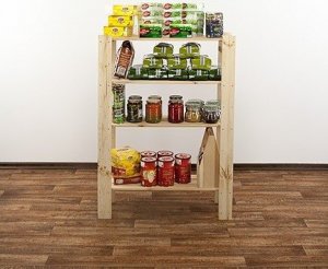 Wamar-Sosenka MAXI Surowy Regał Drewniany 115x80x30 cm 4 Półki ażurowe Drewno sosnowe MAXI-3LA+ 11