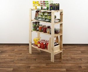 Wamar-Sosenka MAXI Surowy Regał Drewniany 115x80x30 cm 4 Półki ażurowe Drewno sosnowe MAXI-3LA+ 2