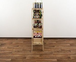 Wamar-Sosenka MAXI Surowy Regał Drewniany 115x80x30 cm 4 Półki ażurowe Drewno sosnowe MAXI-3LA+ 3