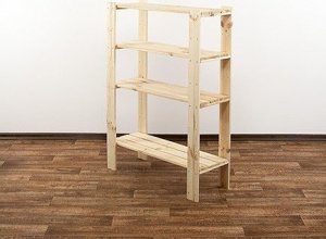 Wamar-Sosenka MAXI Surowy Regał Drewniany 115x80x30 cm 4 Półki ażurowe Drewno sosnowe MAXI-3LA+ 5