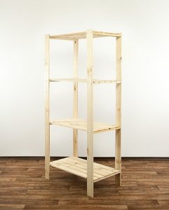 Wamar-Sosenka MAXI Regał Drewniany 166,4x80x50 cm 4 Półki ażurowe Surowy Drewno sosnowe Naturalny MAXI-4MA / Wamar-Sosenka 3