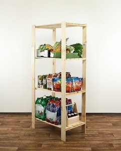 Wamar-Sosenka MAXI Regał Drewniany 166,4x80x50 cm 4 Półki ażurowe Surowy Drewno sosnowe Naturalny MAXI-4MA / Wamar-Sosenka 6