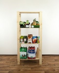 Wamar-Sosenka MAXI Regał Drewniany 166,4x80x50 cm 4 Półki ażurowe Surowy Drewno sosnowe Naturalny MAXI-4MA / Wamar-Sosenka 7