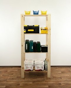 Wamar-Sosenka MAXI Regał Drewniany 166,4x80x50 cm 4 Półki ażurowe Surowy Drewno sosnowe Naturalny MAXI-4MA / Wamar-Sosenka 8