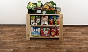 Wamar-Sosenka MAXI Regał Drewniany 64x80x50 cm 3 Półki pełne Surowe drewno sosnowe MAXI-2MP+ 3