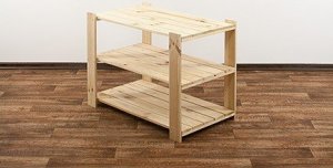 Wamar-Sosenka MAXI Regał Drewniany 64x80x50 cm 3 Półki pełne Surowe drewno sosnowe MAXI-2MP+ 8