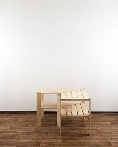 Wamar-Sosenka MAXI Regał Narożny Drewniany 64x80x50 cm 2 Półki pełne Surowe drewno sosnowe MAXI-2WP 11