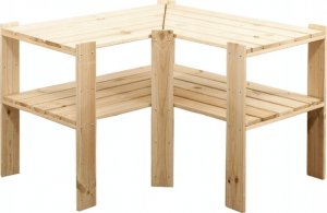 Wamar-Sosenka MAXI Regał Narożny Drewniany 64x80x50 cm 2 Półki pełne Surowe drewno sosnowe MAXI-2WP 2