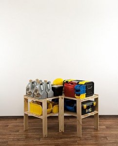 Wamar-Sosenka MAXI Regał Narożny Drewniany 64x80x50 cm 2 Półki pełne Surowe drewno sosnowe MAXI-2WP 3