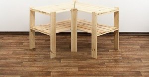 Wamar-Sosenka MAXI Regał Narożny Drewniany 64x80x50 cm 2 Półki pełne Surowe drewno sosnowe MAXI-2WP 8