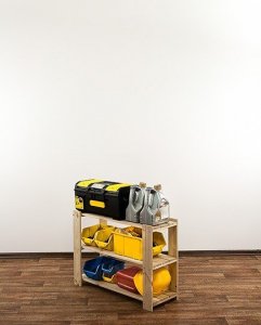 Wamar-Sosenka MAXI Regał Drewniany 64x80x30 cm 3 Półki ażurowe Surowy Drewno sosnowe MAXI-2LA+ 11