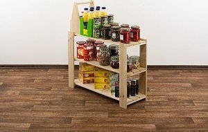 Wamar-Sosenka MAXI Regał Drewniany 64x80x30 cm 3 Półki ażurowe Surowy Drewno sosnowe MAXI-2LA+ 5