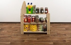 Wamar-Sosenka MAXI Regał Drewniany 64x80x30 cm 3 Półki ażurowe Surowy Drewno sosnowe MAXI-2LA+ 6