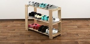 Wamar-Sosenka MAXI Regał Drewniany 64x80x30 cm 3 Półki ażurowe Surowy Drewno sosnowe MAXI-2LA+ 8