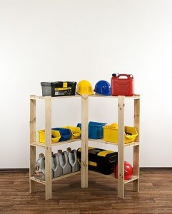 Wamar-Sosenka MAXI Regał Narożny Drewniany 115x85x30 cm 3 Półki ażurowe Surowy Drewno sosnowe MAXI-3ZA 2