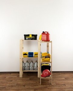 Wamar-Sosenka MAXI Regał Narożny Drewniany 115x85x30 cm 3 Półki ażurowe Surowy Drewno sosnowe MAXI-3ZA 4