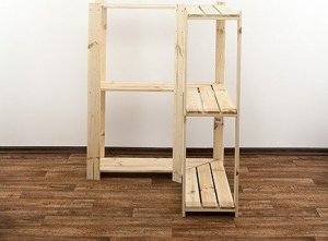 Wamar-Sosenka MAXI Regał Narożny Drewniany 115x85x30 cm 3 Półki ażurowe Surowy Drewno sosnowe MAXI-3ZA 6