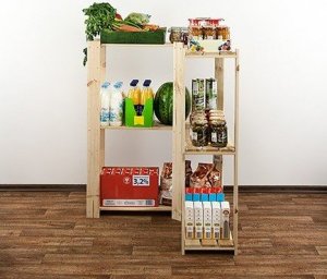 Wamar-Sosenka MAXI Regał Narożny Drewniany 115x85x30 cm 3 Półki ażurowe Surowy Drewno sosnowe MAXI-3ZA 7